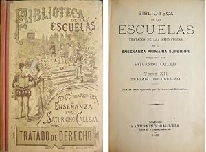 Seller image for Tratado de Derecho. [Biblioteca de las Escuelas. Tratados de las asignaturas de la Enseanza Primaria Superior]. for sale by Hesperia Libros