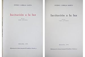 Imagen del vendedor de Incitacin a la luz. a la venta por Hesperia Libros