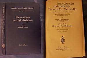 Imagen del vendedor de Lehrbuch der Technischen Mechanik fr Ingenieure und Physiker - Zweiter Band: Elementare Festigkeitslehre a la venta por Buchantiquariat Uwe Sticht, Einzelunter.