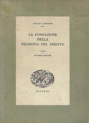 La fondazione della filosofia del diritto. Traduzione di A. Giolitti