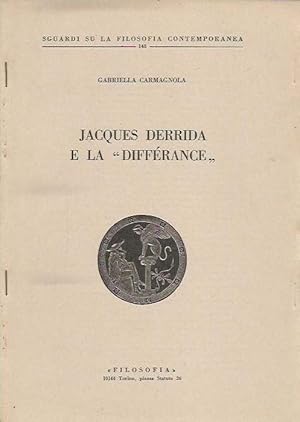 Imagen del vendedor de Jacques Derrida e la Diffrance a la venta por Laboratorio del libro