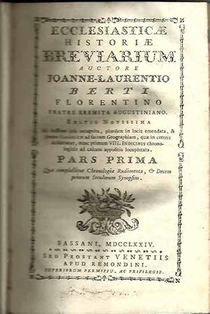 Imagen del vendedor de Historiae ecclesiasticae breviarium a mundi reparatione - Tomi I - II a la venta por Laboratorio del libro