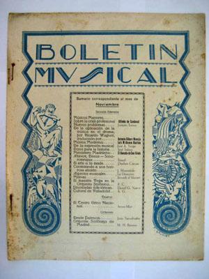 BOLETÍN MUSICAL. Nº 32 Noviembre 1930