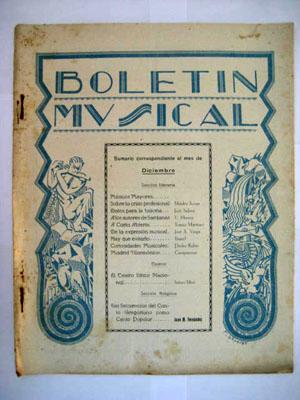 BOLETÍN MUSICAL. Nº 33 Diciembre 1930