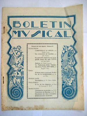 BOLETÍN MUSICAL. Nº 18 Agosto 1929