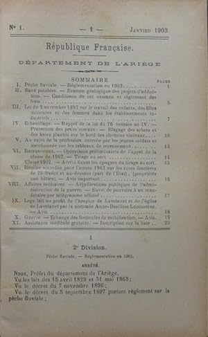 Recueil des Actes Administratifs du Département de l'Ariège 1903