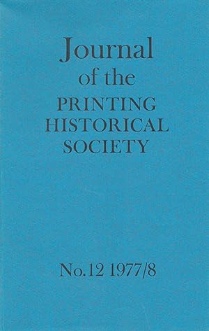 Journal of the Printing Historical Society (No 12. 1977-1978)