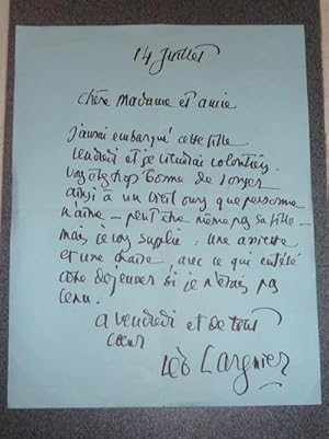 Lettre autographe signée