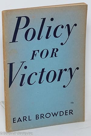 Seller image for Policy for victory for sale by Bolerium Books Inc.