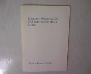 Imagen del vendedor de Judisches Musikschaffen und europische Musikkultur. Kolloquium anllich 50. Jahrestages der antisemitischen Pogromnacht veranstaltet am 1. Oktober 1988 in Leipzig vom Kulturbund der DDR, Bezirksleitung Leipzig, dem Verband der Komponisten und Musikwissenschaftler, Bezirksverband Leipzig und dem VEB Edition Peters Musikverlag Leipzig. a la venta por Antiquariat Bookfarm