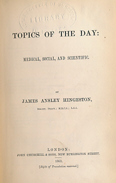 Image du vendeur pour Topics of the Day: Medical, Social, and Scientific mis en vente par Barter Books Ltd