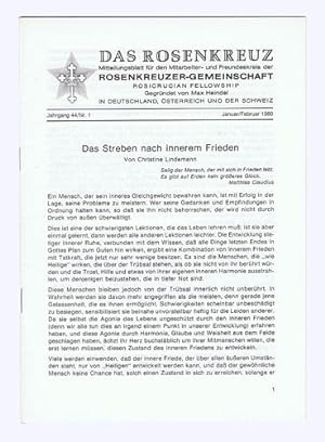 Das Rosenkreuz. 44. Jhg. 1980, Nr. 1. Mitteilungsblatt für den Mitarbeiter- und Freundeskreis der...