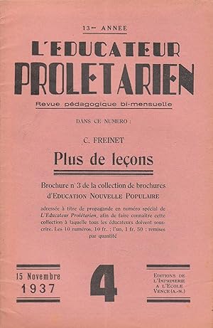 L'Educateur prolétarien. 13e Année, N°4 - 15 Novembre 1937