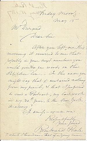 Autograph Letter Signed, 8vo, n.p., May 15, 1857