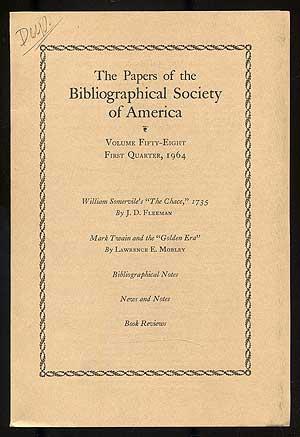 Imagen del vendedor de The Papers of the Bibliographical Society of America: Volume Fifty-Eight, Number 1,First Quarter, January-March, 1964 a la venta por Between the Covers-Rare Books, Inc. ABAA