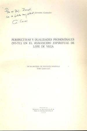 Perspectivas y dualidades pronominales (Yo-Tu) en el Romancero Espiritual de Lope de Vega.