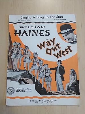 Singing a Song To The Stars From Way Out West [ Vintage Sheet Music ]