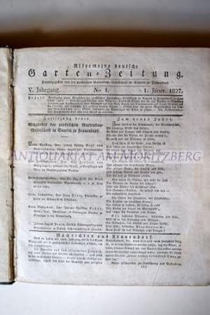 Bild des Verkufers fr Allgemeine deutsche Garten-Zeitung. Hg. von der praktischen Gartenbau-Gesellschaft in Frauendorf. 5. Jahrgang 1827. zum Verkauf von Antiquariat am Moritzberg