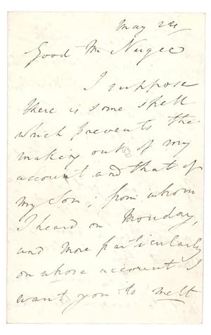 Bild des Verkufers fr Autograph Letter, signed ("T.F. Dibdin"), to Mr [Francis] Nugee zum Verkauf von James Cummins Bookseller, ABAA