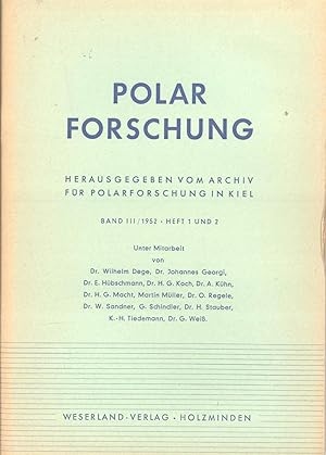 Seller image for Polarforschung, Band 3/1952, Heft 1 und 2 for sale by Masalai Press