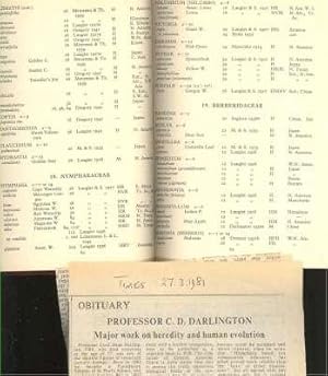 Seller image for Chromosome Atlas of Cultivated Plants. [Origin of Cultivated Plants; Introducing the Chromosomes; The Use & Meaning of Chromosome Numbers; Explanation of the Catalogue; The Catalogue: Gymnosperms, Dicotyledons, Monocotyledons] for sale by Joseph Valles - Books