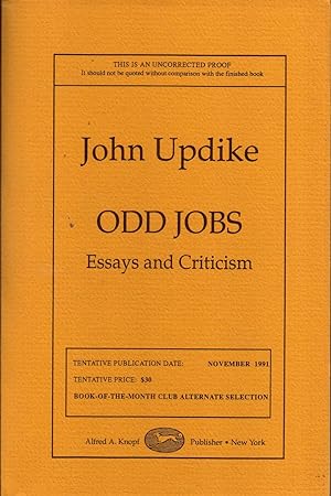 Seller image for ODD JOBS: ESSAYS AND CRITICISM. for sale by Monroe Stahr Books