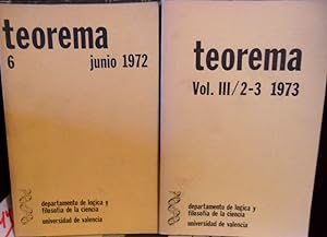 TEOREMA 6 junio 1972 + Vol. III/2-3 1973 ( 2 libros)