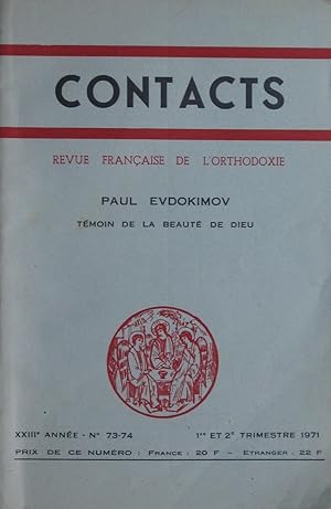 Seller image for PAUL EVDOKIMOV, Tmoin de la beaut de Dieu : CONTACTS, Revue Franaise de l'Orthodoxie XXIIIe anne n 73-74 for sale by Bouquinerie L'Ivre Livre