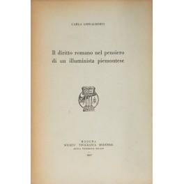 Bild des Verkufers fr Il diritto romano nel pensiero di un illuminista piemontese zum Verkauf von Libreria Antiquaria Giulio Cesare di Daniele Corradi