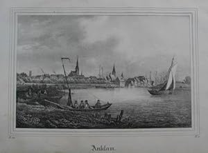 Bild des Verkufers fr Anklam. Lithographie aus "Borussia. Museum fr Preusische Vaterlandskunde". Dresden 1839, 13 x 19 cm zum Verkauf von Antiquariat Johannes Mller