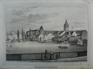 Der Schloßteich zu Königsberg. Lithographie aus "Borussia. Museum für Preusische Vaterlandskunde"...