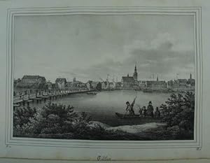 Tilsit. Lithographie aus "Borussia. Museum für Preusische Vaterlandskunde". Dresden 1839, 14 x 20 cm