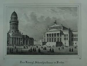 Bild des Verkufers fr Das Knigl. Schauspielhaus in Berlin. Lithographie aus "Borussia. Museum fr Preusische Vaterlandskunde". Dresden 1839, 12 x 18 cm zum Verkauf von Antiquariat Johannes Mller