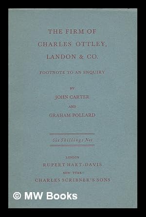 Image du vendeur pour The firm of Charles Ottley, Landon & Co. : footnote to An enquiry mis en vente par MW Books