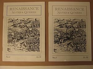 Imagen del vendedor de Renaisance Notes and Queries No.1 and No 2 a la venta por The Cornish Bookworm