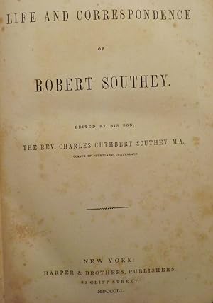 Imagen del vendedor de THE LIFE AND CORRESPONDENCE OF ROBERT SOUTHEY a la venta por Antic Hay Books