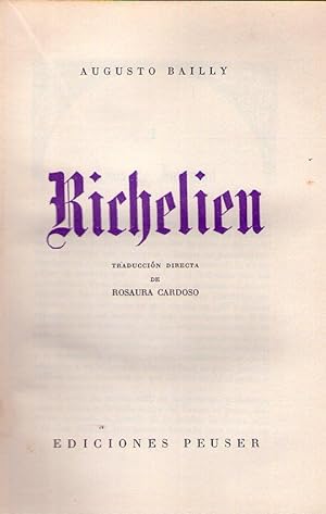 RICHELIEU. Traduccción directa de Rosaura Cardoso