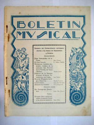 BOLETÍN MUSICAL. Nº 19 Septiembre y Octubre 1929