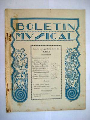 Seller image for BOLETN MUSICAL. N 24 Marzo 1930 for sale by Librera Maestro Gozalbo