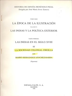 Seller image for LA SOCIEDAD COLONIAL CRIOLLA for sale by Libreria 7 Soles