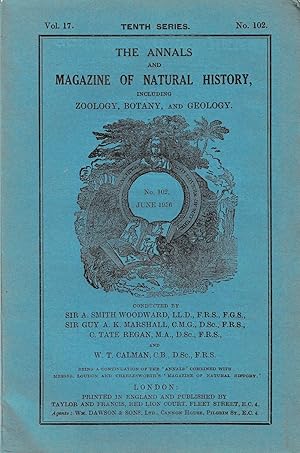 Imagen del vendedor de THE ANNALS AND MAGAZINE OF NATURAL HISTORY, Including Zoology, Botany, and Geology. Vol. 17. Tenth Series. No. 102. June 1936. (Cover title). a la venta por Blue Mountain Books & Manuscripts, Ltd.