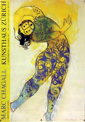 Plakat - Marc Chagall Kunsthaus Zürich. Siebdruck.