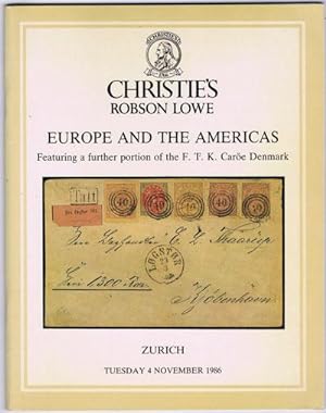 Seller image for (4 Nov) Europe and the Americas. Featuring a further portion of the F.T.K. Caroe Denmark. for sale by Pennymead Books PBFA