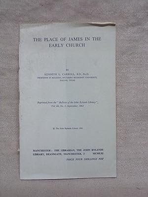 Seller image for THE PLACE OF JAMES IN THE EARLY CHURCH for sale by Gage Postal Books