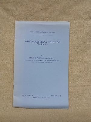 Seller image for WHY PARABLES? A STUDY OF MARK IV for sale by Gage Postal Books