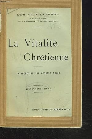Bild des Verkufers fr LA VITALITE CHRETIENNE zum Verkauf von Le-Livre