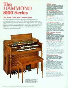 The Hammond 8100 Series: The Spinet Organ with Console Sound.