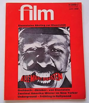 Seller image for Film: Eine Deutsche Filmzeitschrift (#6 Juni June 1968) German Film Magazine (Later Issues Entitled "Fernsehen + Film") for sale by Bloomsbury Books