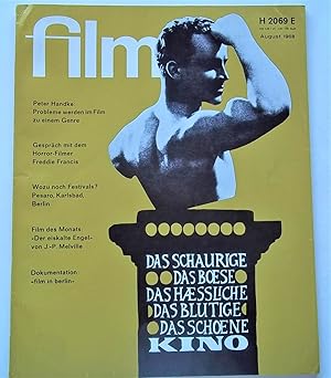 Image du vendeur pour Film: Eine Deutsche Filmzeitschrift (#8 August 1968) German Film Magazine (Later Issues Entitled "Fernsehen + Film") mis en vente par Bloomsbury Books