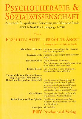 Seller image for Erzhltes Alter - Erzhlte Angst Zeitschrift Psychotherapie & Sozialwissenschaft . 9. Jg. 1/2007. for sale by Fundus-Online GbR Borkert Schwarz Zerfa